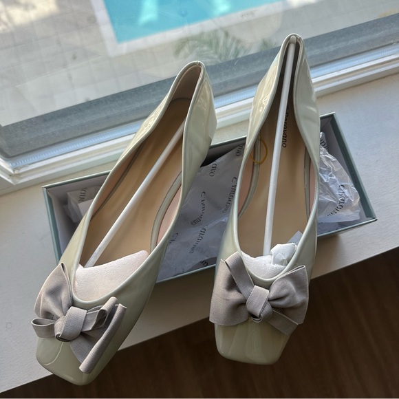 C. Paravano Shoes - Patent Leather Bow Flats C. Paravano